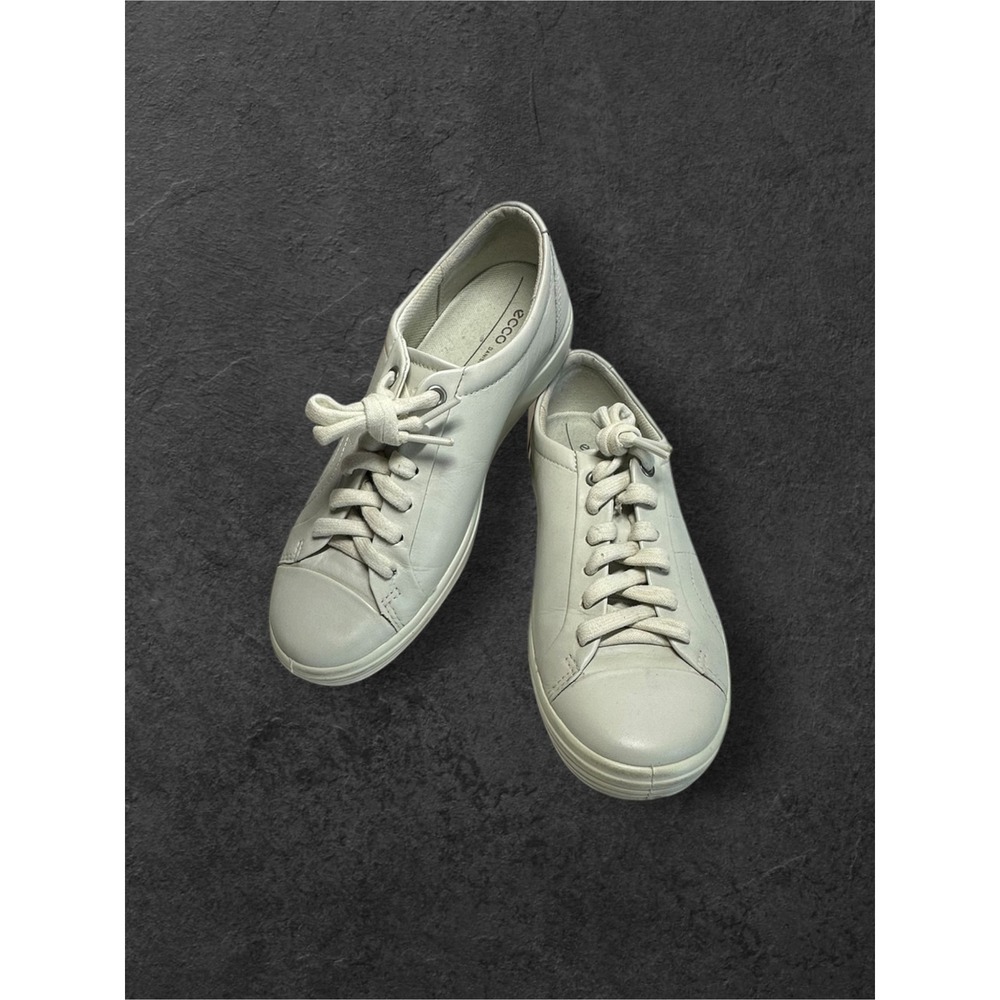 ECCO Soft 7 Sneakers Womens 38/7-7.5 White Leather Low Top 44043302152